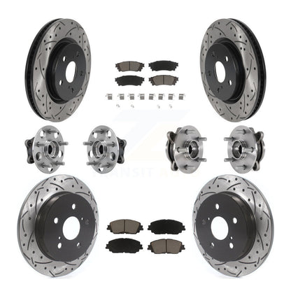Kit de plaquettes de rotor de frein enduites de roulement de moyeu avant et arrière (10 pièces) pour Toyota Camry Lexu