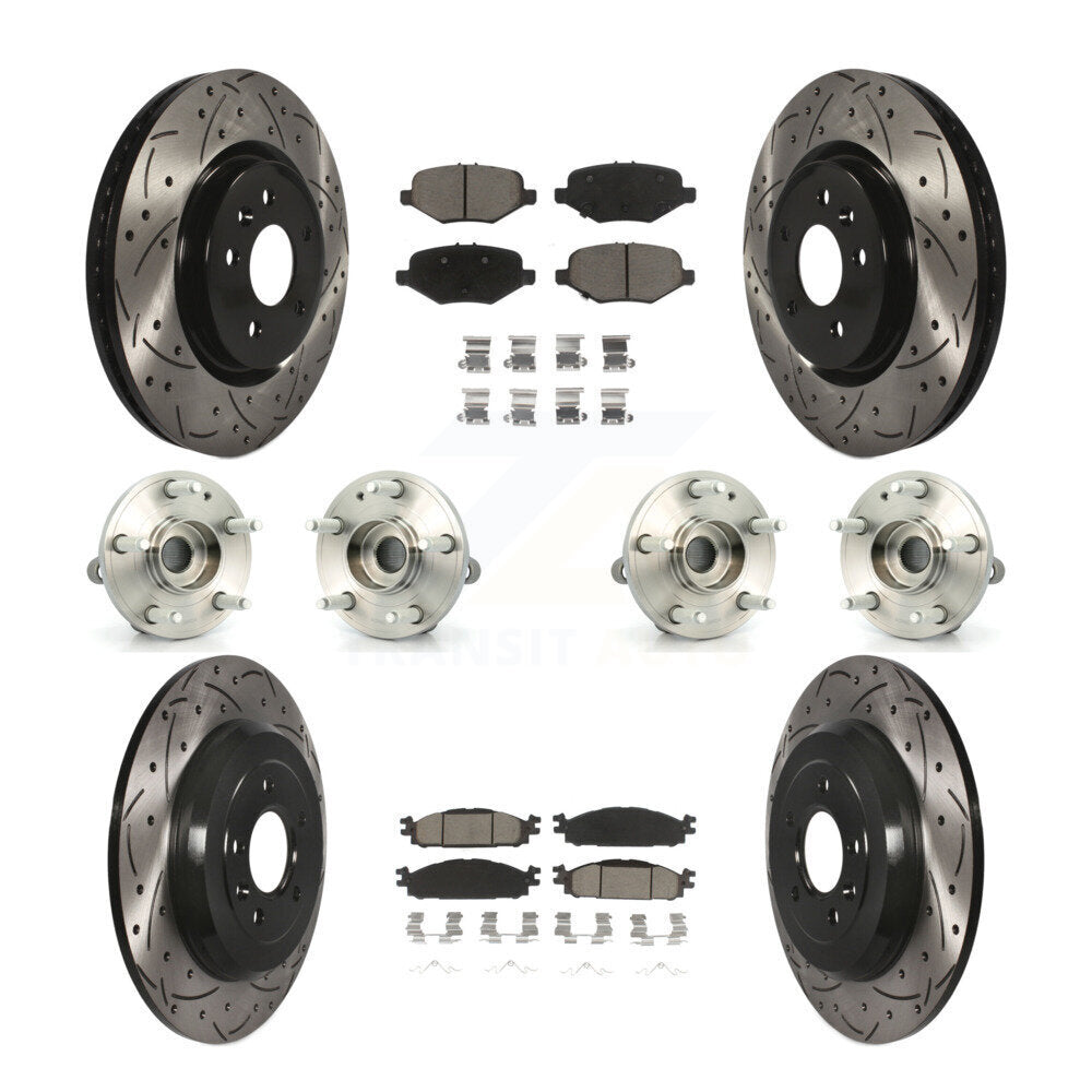 Kit de plaquettes de rotor de frein à disque revêtues de roulement de moyeu avant et arrière (10 pièces) pour Ford Explore