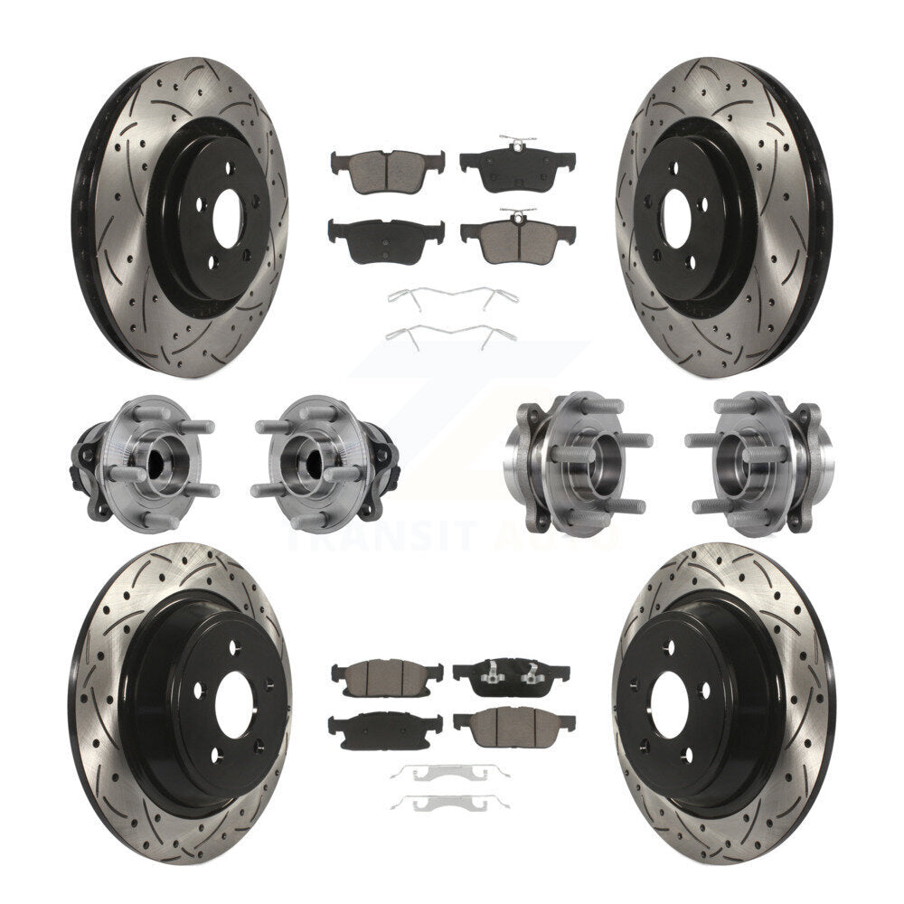 Kit de plaquettes de Rotor de frein, roulement de moyeu avant et arrière (10 pièces) pour Ford Edge Lincoln MK