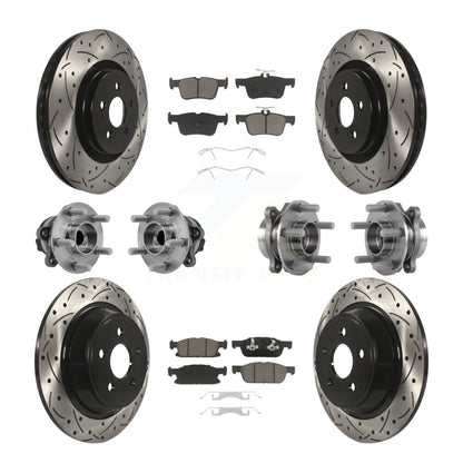 Kit de plaquettes de Rotor de frein, roulement de moyeu avant et arrière (10 pièces) pour Ford Edge Lincoln MK