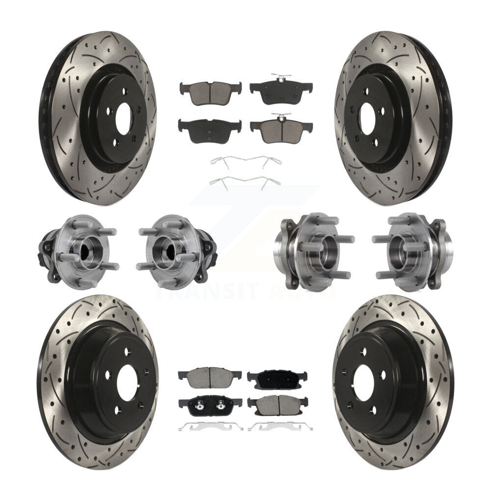 Kit de plaquettes de Rotor de frein revêtues de roulement de moyeu avant et arrière (10 pièces) pour Lincoln Continenta