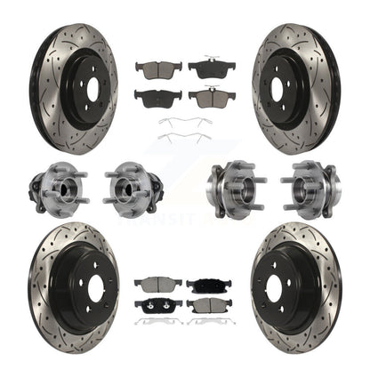 Kit de plaquettes de Rotor de frein revêtues de roulement de moyeu avant et arrière (10 pièces) pour Lincoln Continenta