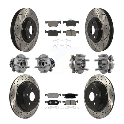 Kit de plaquettes de Rotor de frein revêtues de roulement de moyeu avant et arrière (10 pièces) pour Lincoln Continenta