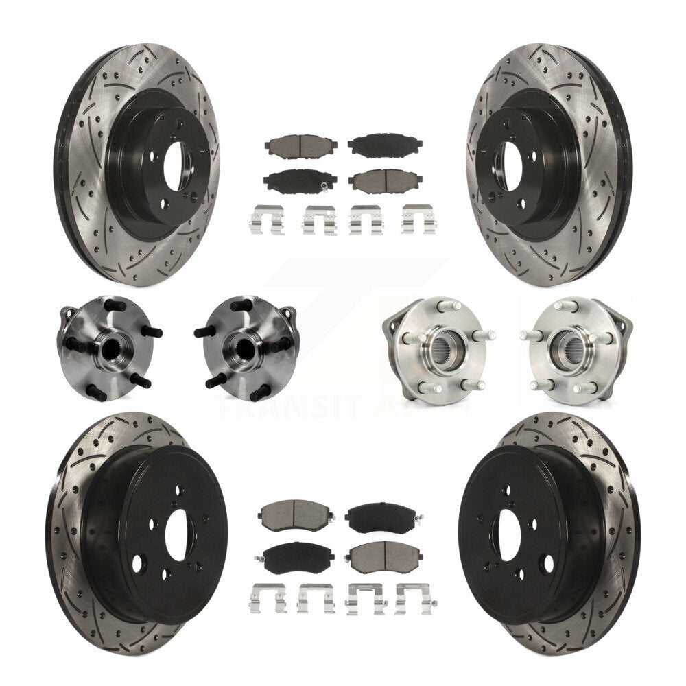 Kit de plaquettes de Rotor de frein à disque revêtu de roulement de moyeu avant et arrière (10 pièces) pour Subaru Imprez