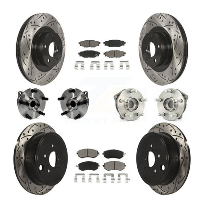 Kit de plaquettes de Rotor de frein à disque revêtu de roulement de moyeu avant et arrière (10 pièces) pour Subaru Imprez