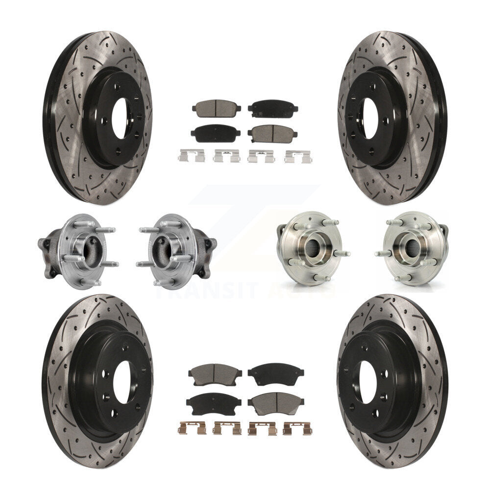 Kit de plaquettes de rotor de frein enduites de roulement de moyeu avant et arrière (10 pièces) pour Buick Veran 12-13