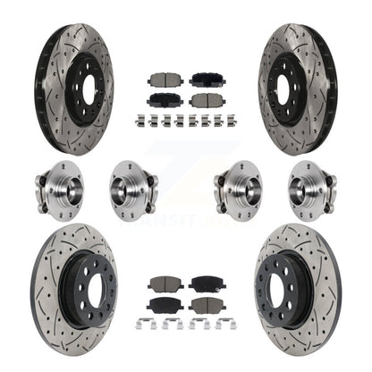 Kit de rotors et plaquettes de frein revêtus de roulement de moyeu avant et arrière (10 pièces) pour Jeep Compass AW