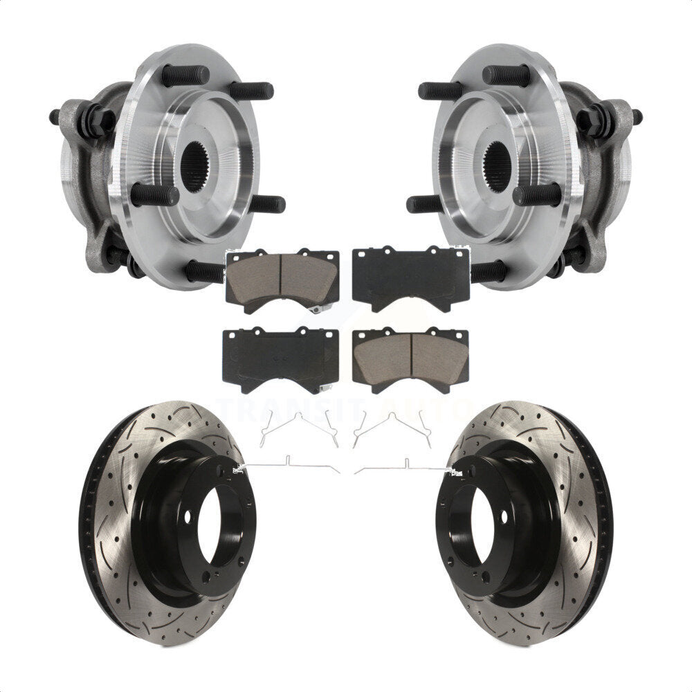 Kit de plaquettes de Rotor de frein, roulement de moyeu avant, fente percée, pour Toyota Tundra Sequoia 4W