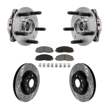 Ensemble de roulements de moyeu avant, fente de perçage, Kit de plaquettes de Rotor de frein pour Jeep Wrangle