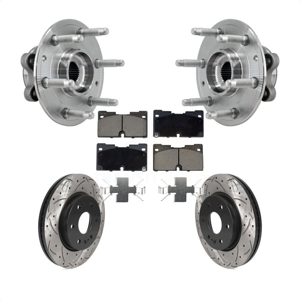 Kit de plaquettes de Rotor de frein, roulement de moyeu avant, fente de perçage, pour Chevrolet GMC Silverado X