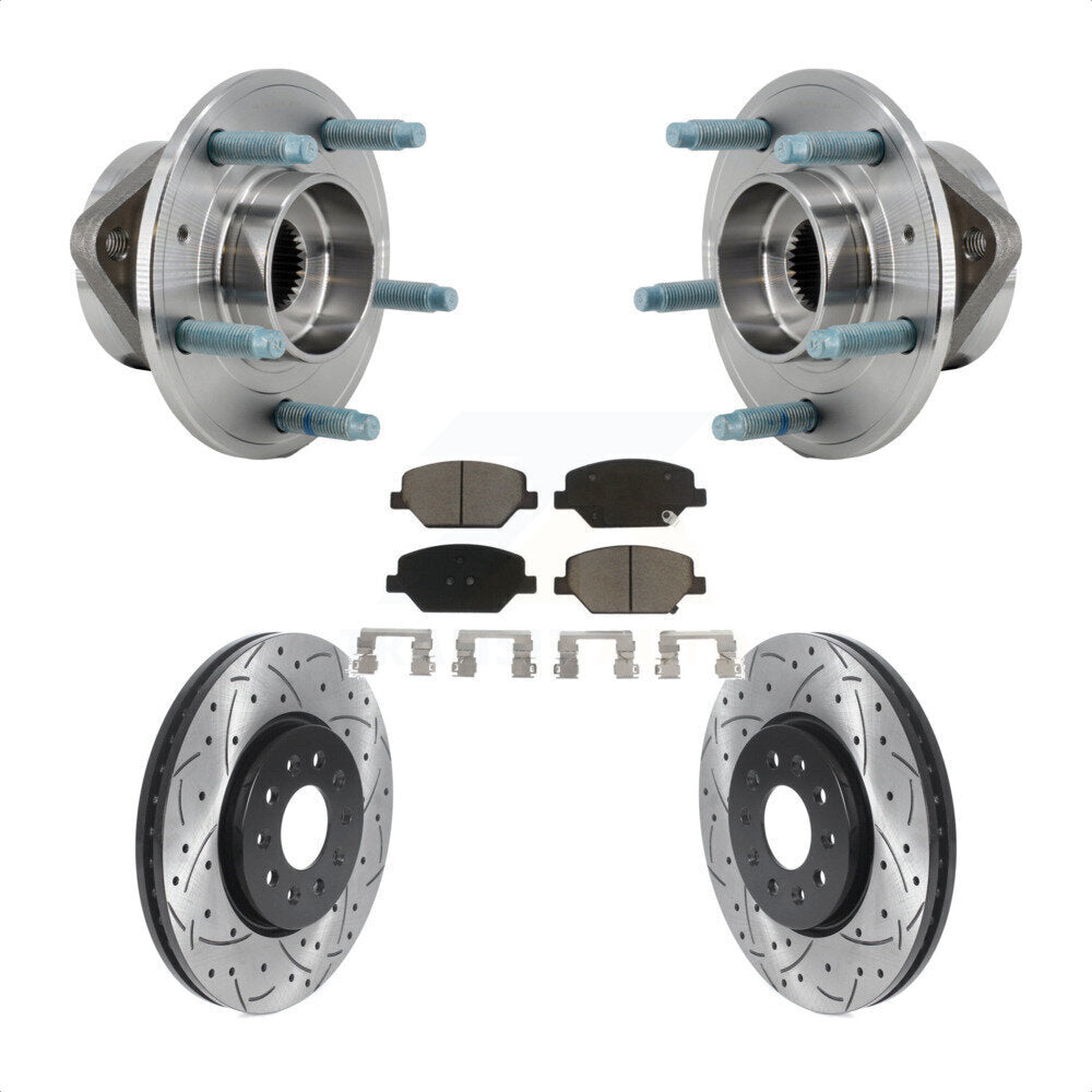 Kit de plaquettes de Rotor de frein, roulement de moyeu avant, fente de perçage, pour Chevrolet Equinox GM