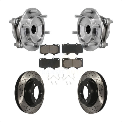 Kit de plaquettes de Rotor de frein, roulement de moyeu avant, fente de perçage, pour Toyota 4Runner Lexus GX46