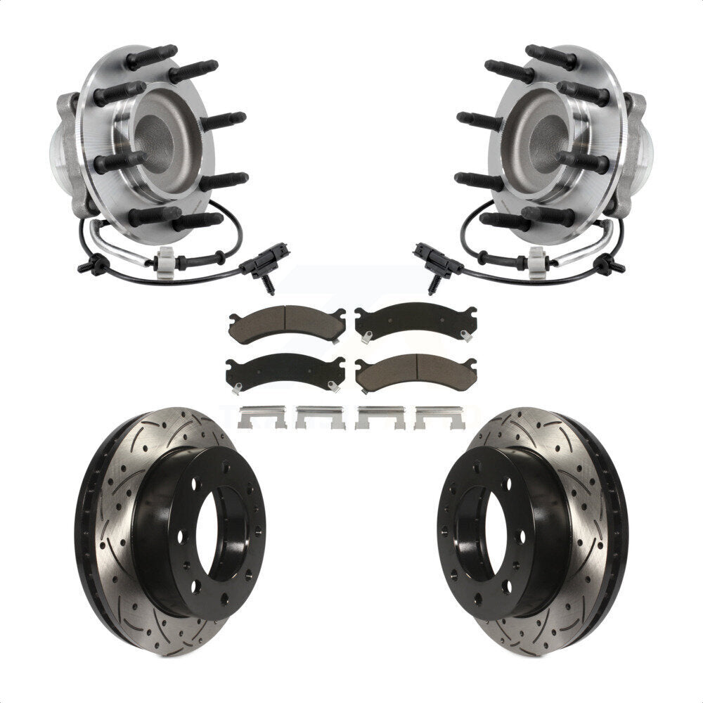 Kit de plaquettes de Rotor de frein, roulement de moyeu avant, fente de perçage, pour Chevrolet Express 2018 250