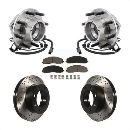 Kit de plaquettes de Rotor de frein, roulement de moyeu avant, fente percée, pour Ford F-350 Super Duty 4W