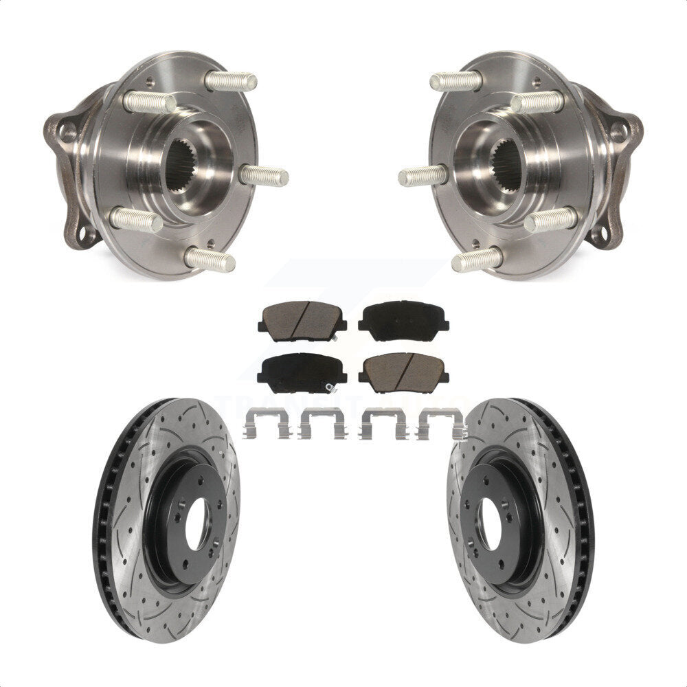 Kit de plaquettes de Rotor de frein, ensemble de roulements de moyeu avant, fente de perçage, pour Hyundai Nex