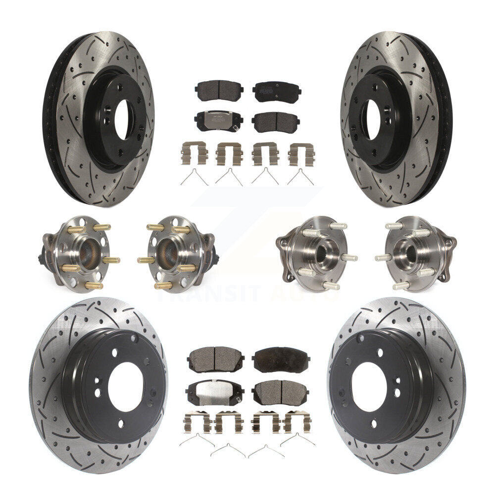 Kit de plaquettes de Rotor de frein à disque revêtu de roulement de moyeu avant et arrière (10 pièces) pour Hyundai Sonat