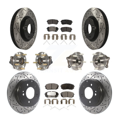Kit de plaquettes de Rotor de frein à disque revêtu de roulement de moyeu avant et arrière (10 pièces) pour Hyundai Sonat