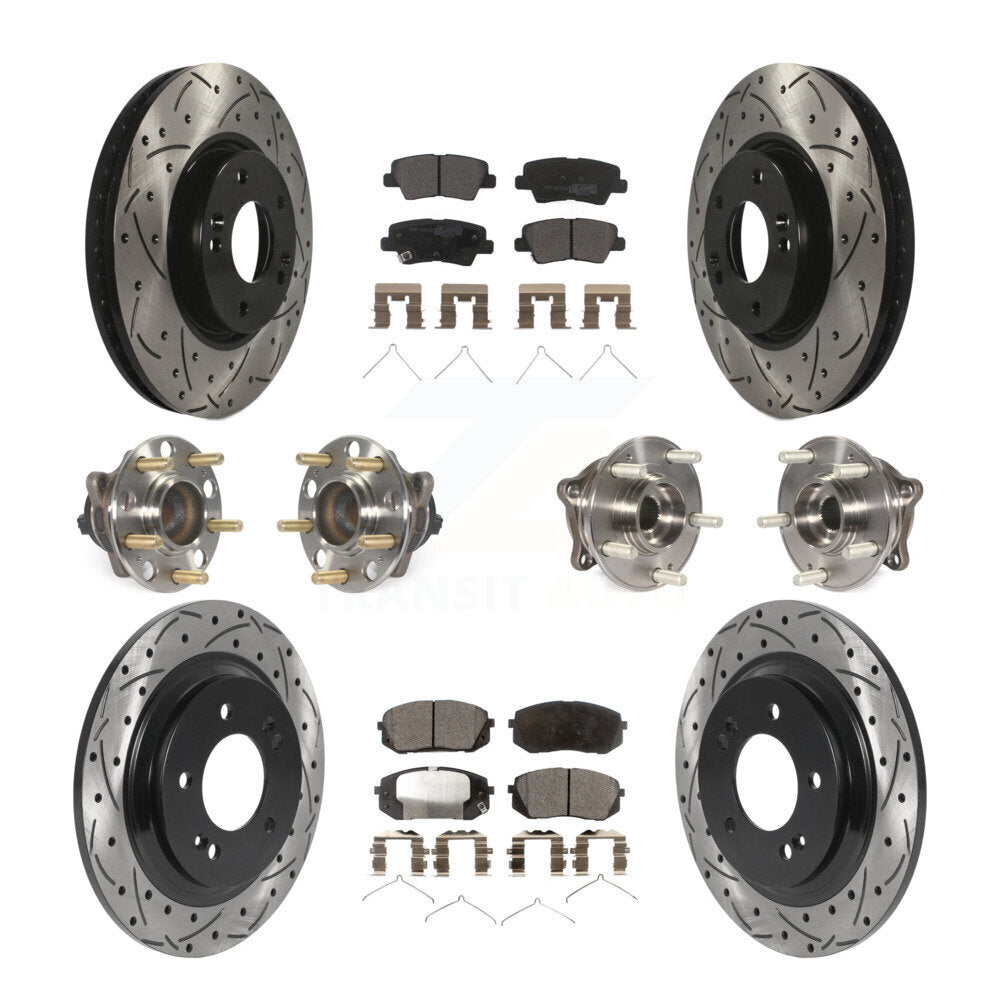 Kit de plaquettes de Rotor de frein à disque revêtu de roulement de moyeu avant et arrière (10 pièces) pour Hyundai Sonat