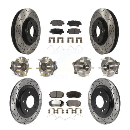 Kit de plaquettes de Rotor de frein à disque revêtu de roulement de moyeu avant et arrière (10 pièces) pour Hyundai Sonat