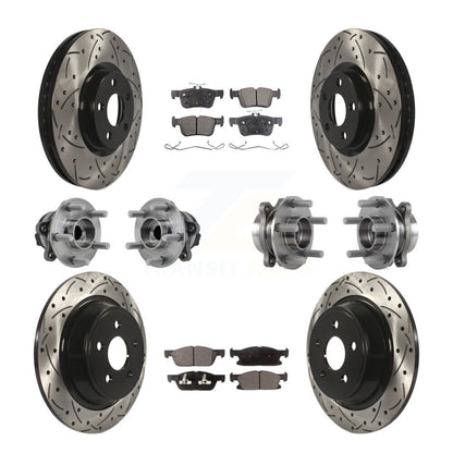 Kit de plaquettes de rotor de frein revêtues de roulement de moyeu avant et arrière (10 pièces) pour Ford Edge FW 15-18