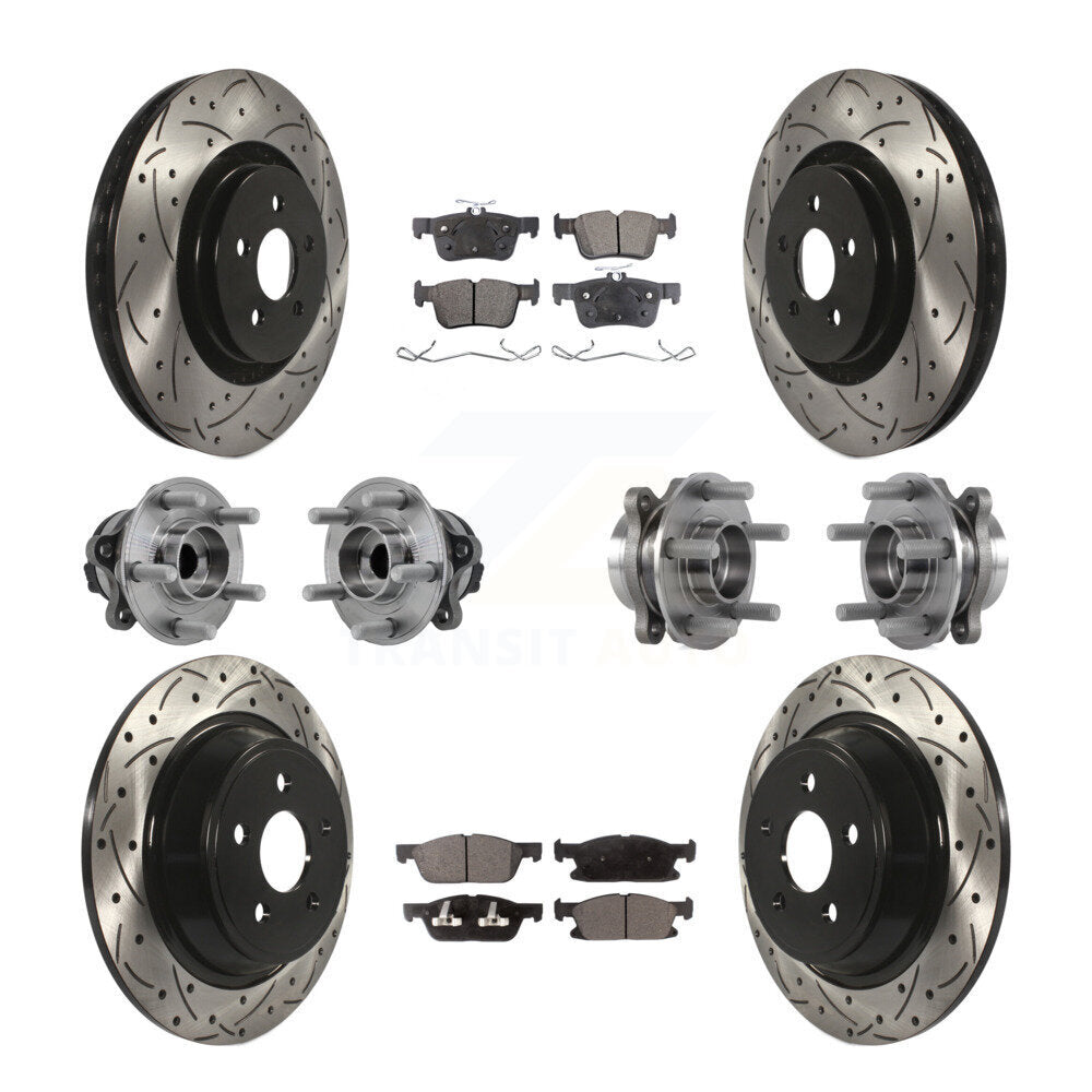 Kit de plaquettes de Rotor de frein, roulement de moyeu avant et arrière (10 pièces) pour Ford Edge Lincoln MK