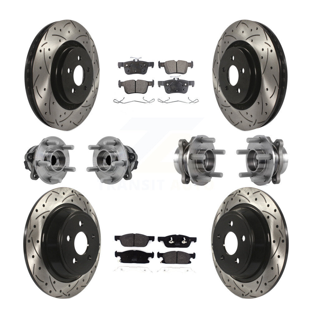 Kit de plaquettes de Rotor de frein revêtues de roulement de moyeu avant et arrière (10 pièces) pour Lincoln Continenta