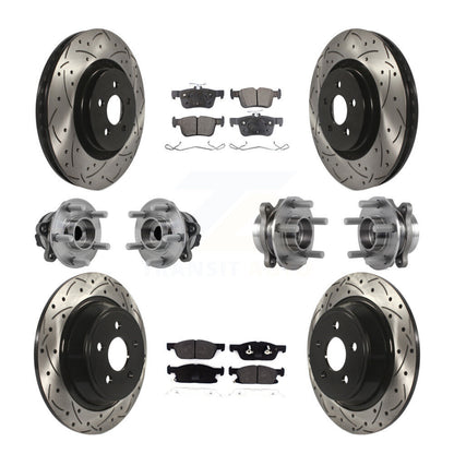 Kit de plaquettes de Rotor de frein revêtues de roulement de moyeu avant et arrière (10 pièces) pour Lincoln Continenta