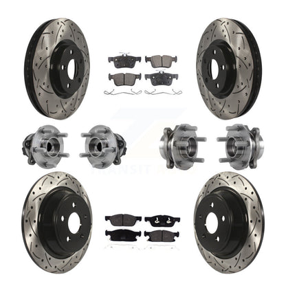 Kit de plaquettes de Rotor de frein revêtues de roulement de moyeu avant et arrière (10 pièces) pour Lincoln Continenta