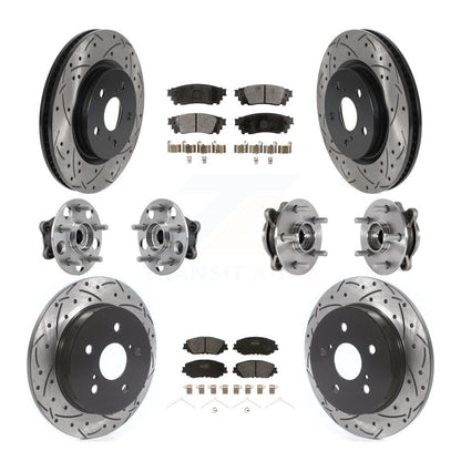 Kit de plaquettes de rotor de frein enduites de roulement de moyeu avant et arrière (10 pièces) pour Toyota Camry Lexu
