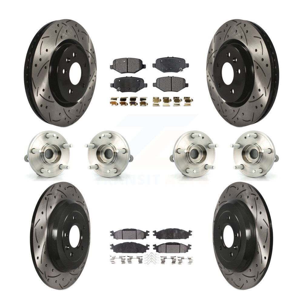 Kit de plaquettes de rotor de frein à disque revêtues de roulement de moyeu avant et arrière (10 pièces) pour Ford Explore