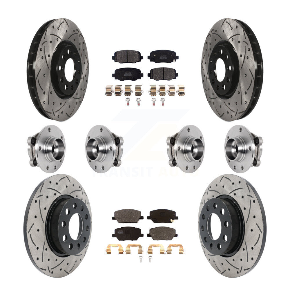 Kit de plaquettes de rotor de frein enduites de roulement de moyeu avant et arrière (10 pièces) pour Jeep Renegade Fia