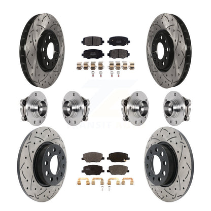 Kit de plaquettes de rotor de frein enduites de roulement de moyeu avant et arrière (10 pièces) pour Jeep Renegade Fia