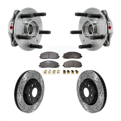 Kit de Rotor et de plaquettes de frein à fente percée, roulement de moyeu avant pour Jeep Wrangler Gladiato