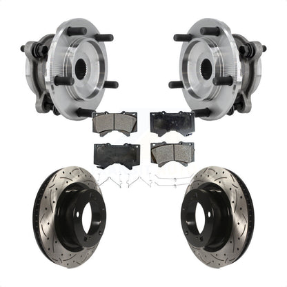 Kit de plaquettes de Rotor de frein, roulement de moyeu avant, fente percée, pour Toyota Tundra Sequoia 4W