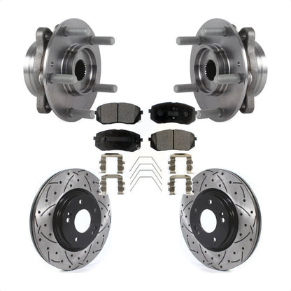 Kit de plaquettes de Rotor de frein, roulement de moyeu avant, fente percée, pour Kia Hyundai Forte Elantr