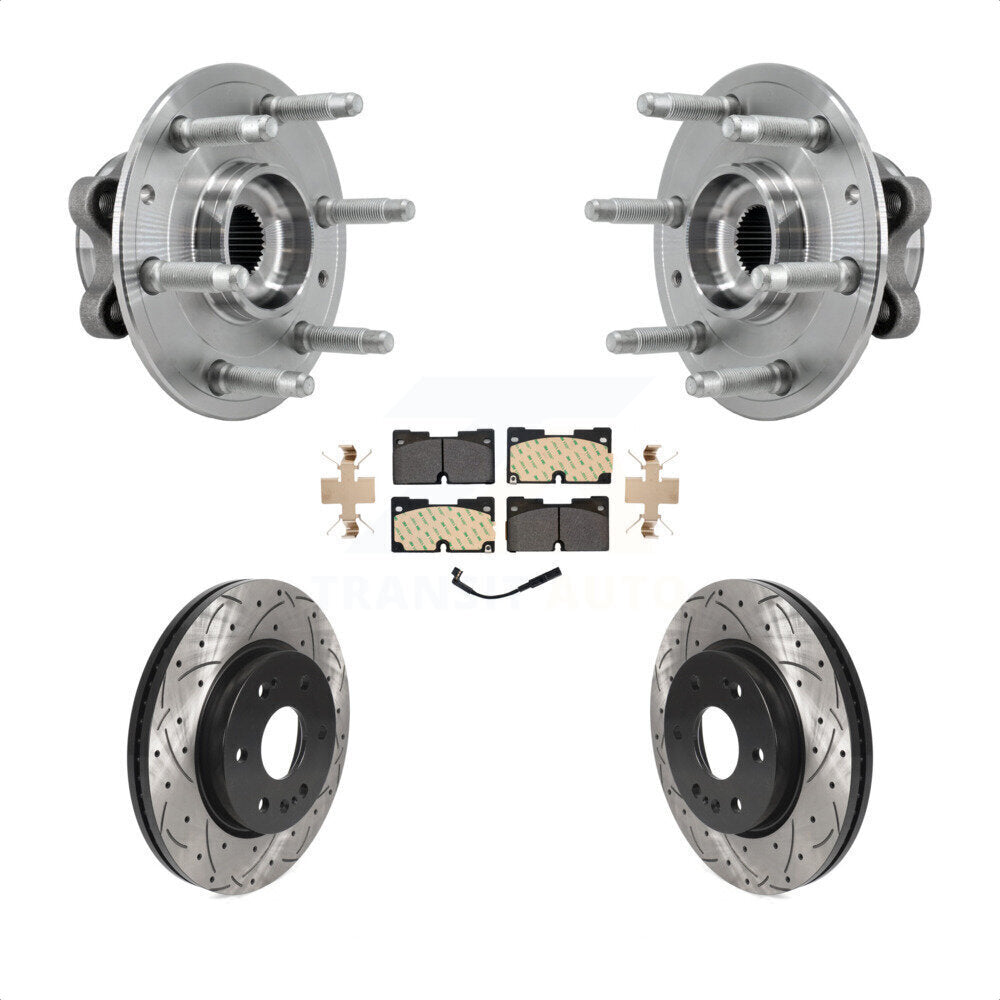 Kit de plaquettes de Rotor de frein, roulement de moyeu avant, fente de perçage, pour Chevrolet GMC Silverado X