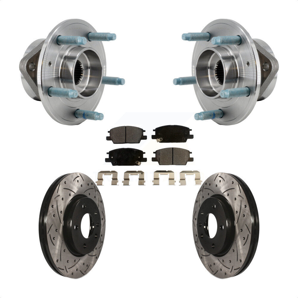 Kit de plaquettes de Rotor de frein, roulement de moyeu avant, fente de perçage, pour Chevrolet Equinox GM