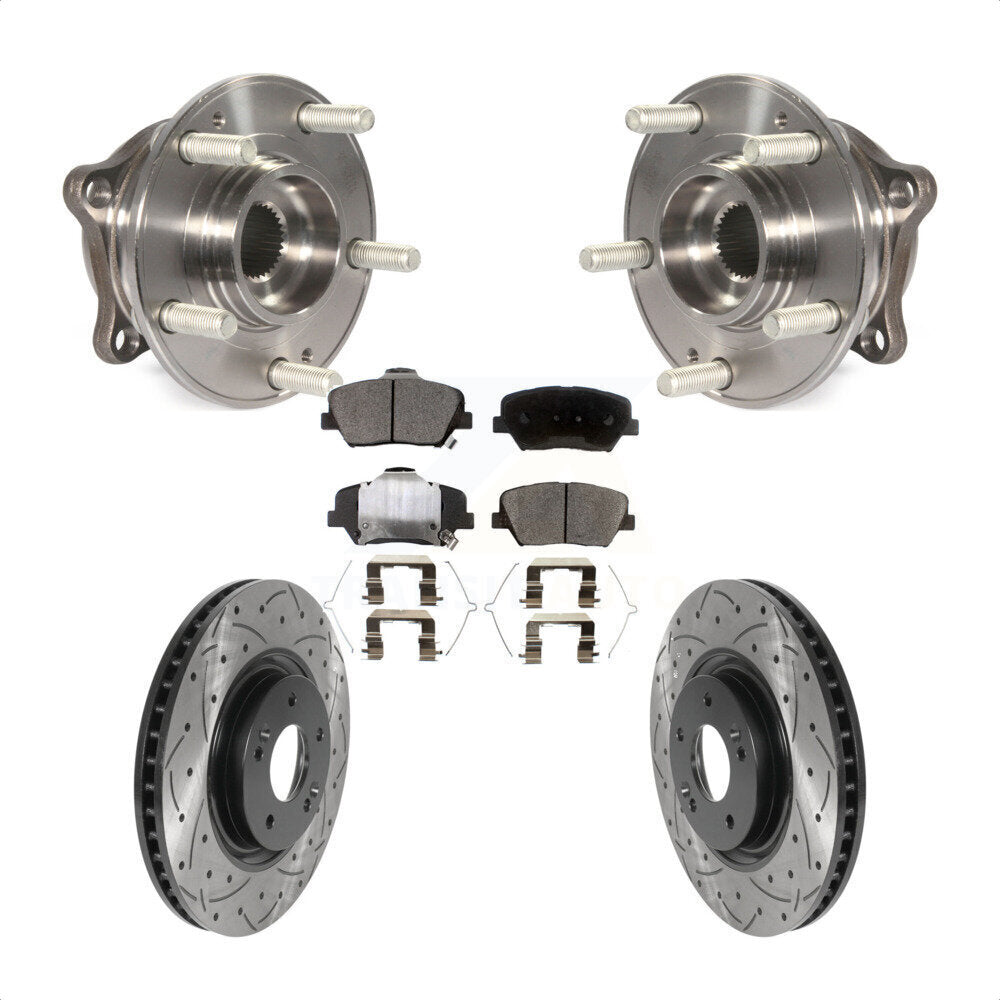 Kit de plaquettes de Rotor de frein, ensemble de roulements de moyeu avant, fente de perçage, pour Hyundai Nex