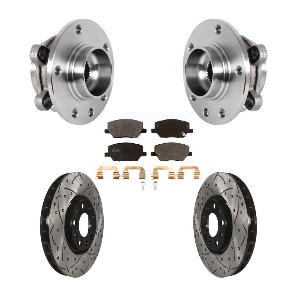Kit de plaquettes de Rotor de frein, roulement de moyeu avant, fente de perçage, pour Jeep Compass Renegade Fia
