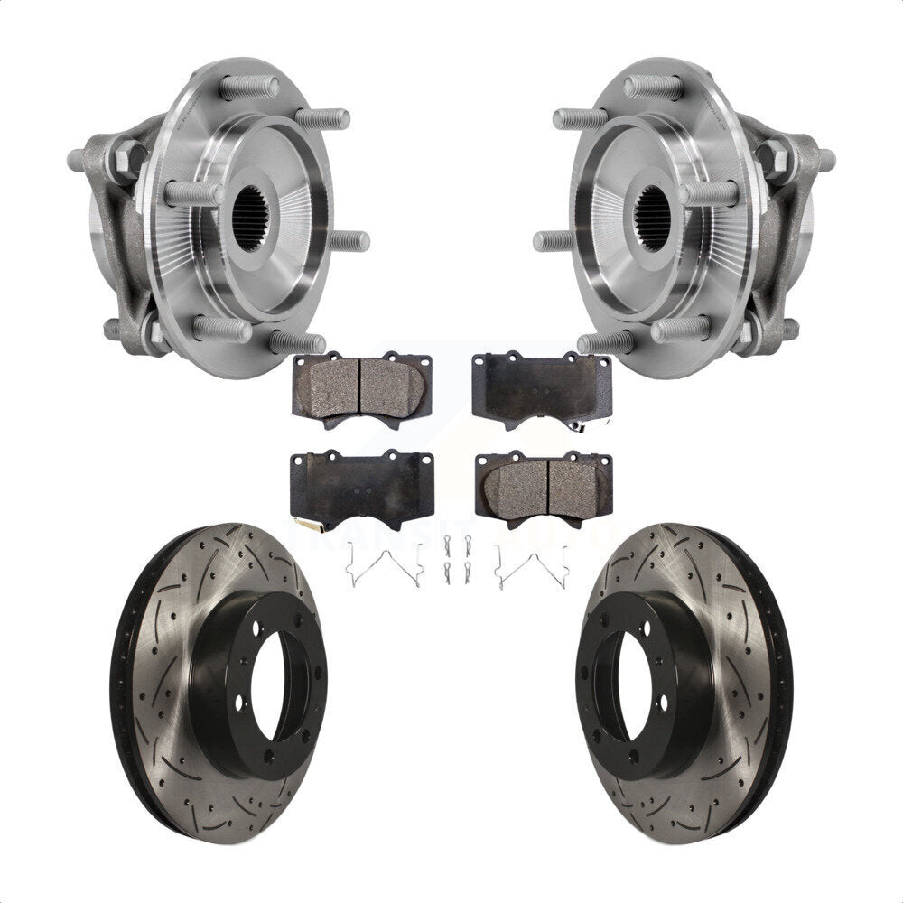 Kit de plaquettes de Rotor de frein, roulement de moyeu avant, fente percée, pour Toyota Tacoma 4Runner F