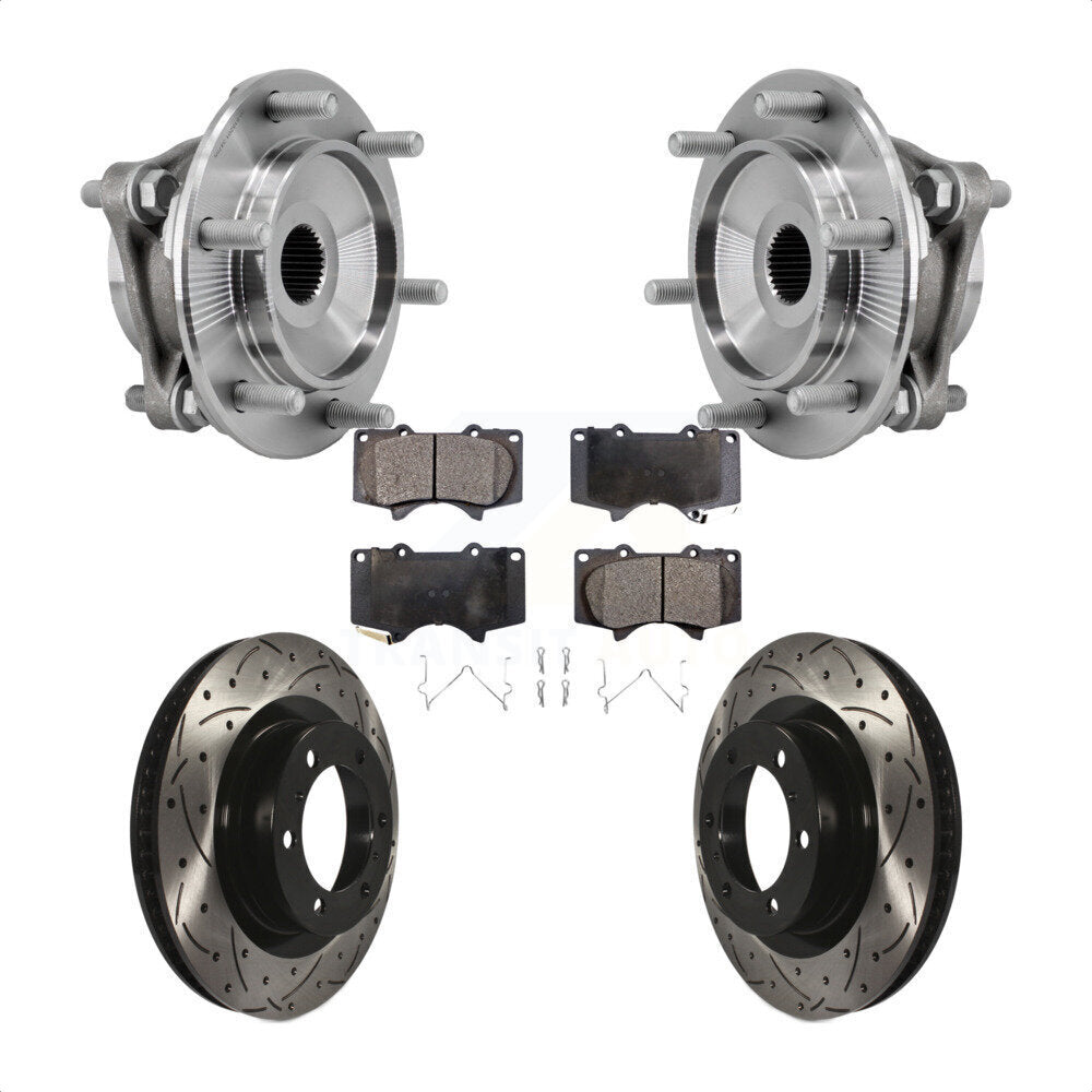 Kit de plaquettes de Rotor de frein, roulement de moyeu avant, fente de perçage, pour Toyota 4Runner Lexus GX46