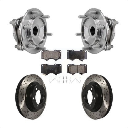Kit de plaquettes de Rotor de frein, roulement de moyeu avant, fente de perçage, pour Toyota 4Runner Lexus GX46