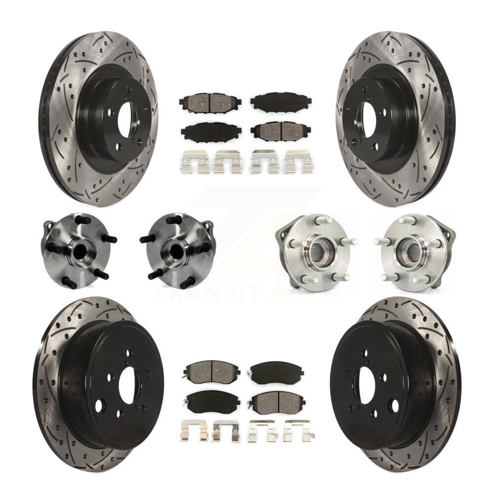 Kit de plaquettes de Rotor de frein à disque revêtu de roulement de moyeu avant et arrière (10 pièces) pour Subaru Imprez
