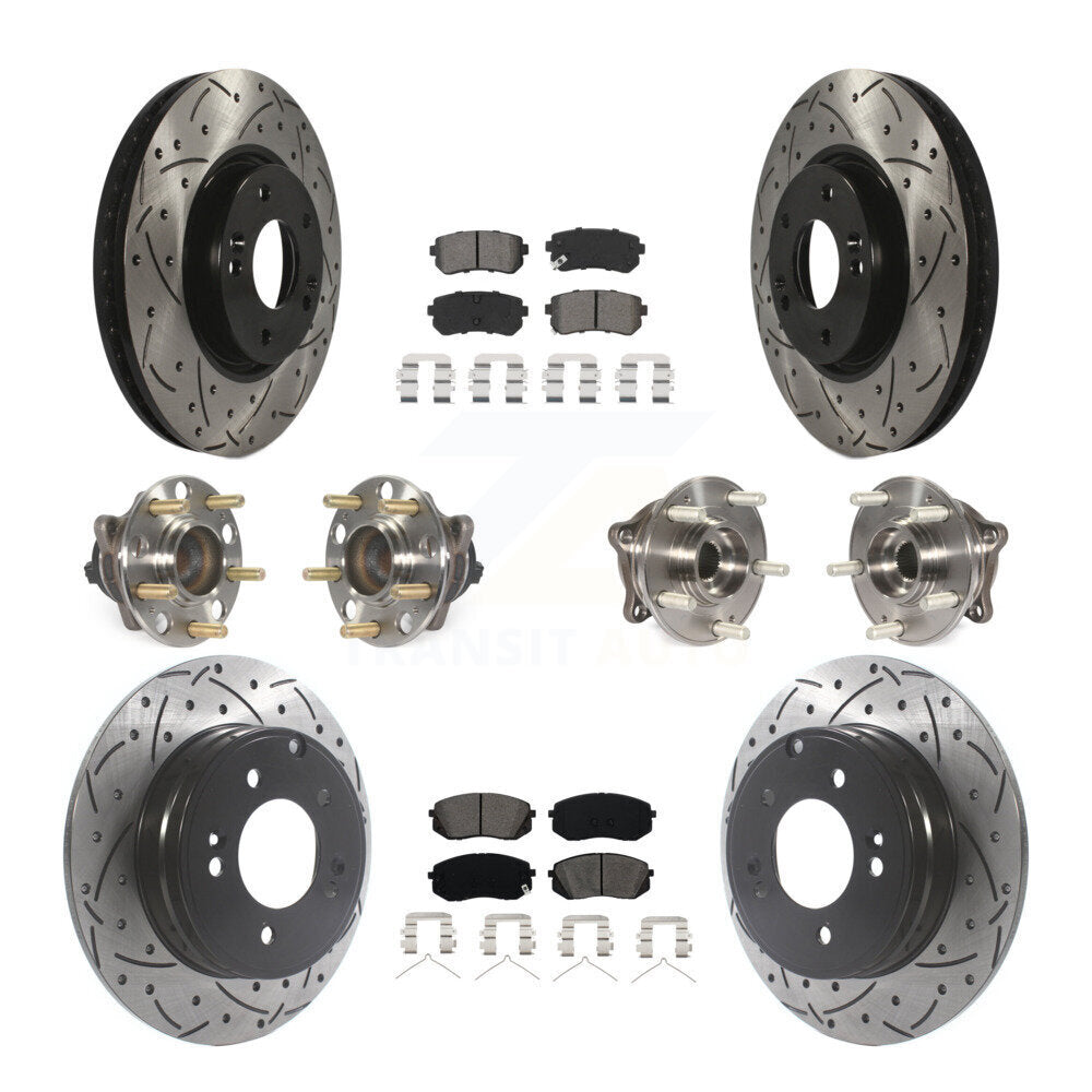 Kit de plaquettes de Rotor de frein à disque revêtu de roulement de moyeu avant et arrière (10 pièces) pour Hyundai Sonat