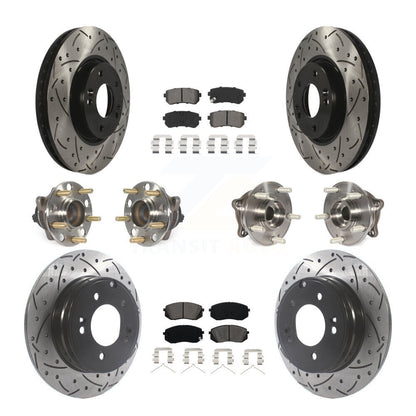 Kit de plaquettes de Rotor de frein à disque revêtu de roulement de moyeu avant et arrière (10 pièces) pour Hyundai Sonat