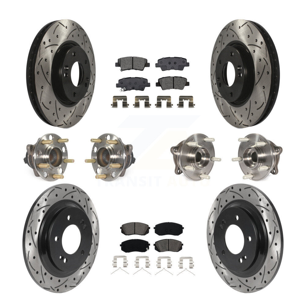 Kit de plaquettes de Rotor de frein à disque revêtu de roulement de moyeu avant et arrière (10 pièces) pour Hyundai Sonat