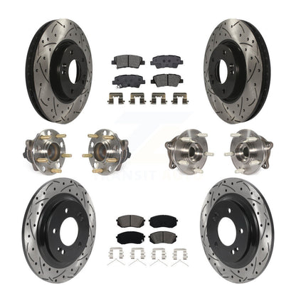 Kit de plaquettes de Rotor de frein à disque revêtu de roulement de moyeu avant et arrière (10 pièces) pour Hyundai Sonat
