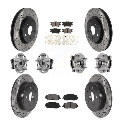 Kit de rotor et de plaquettes de frein à disque revêtus de roulement de moyeu avant et arrière (10 pièces) pour Toyota Camr