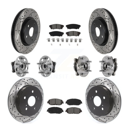 Kit de plaquettes de rotor de frein enduites de roulement de moyeu avant et arrière (10 pièces) pour Toyota Camry Lexu