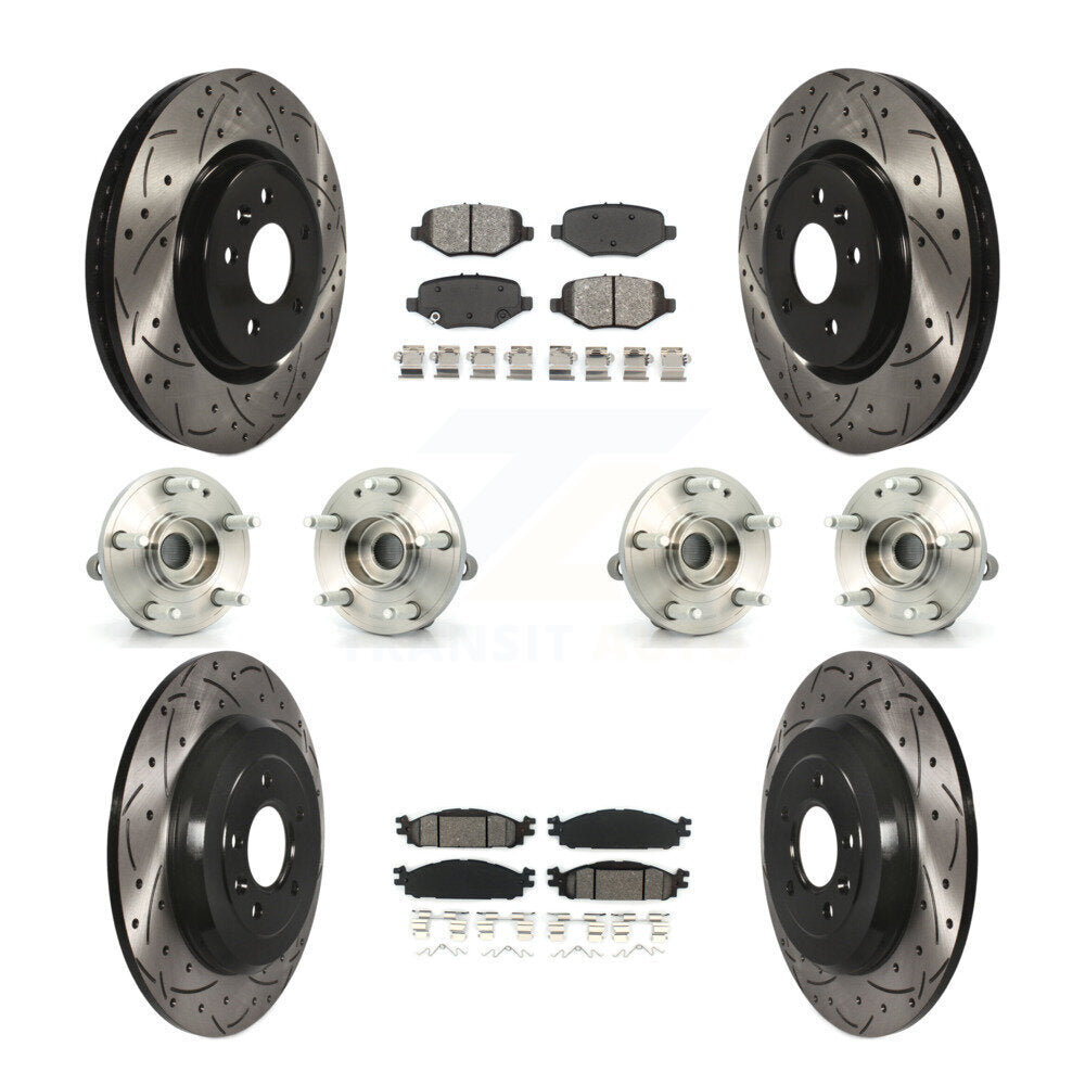 Kit de plaquettes de rotor de frein à disque revêtues de roulement de moyeu avant et arrière (10 pièces) pour Ford Explore
